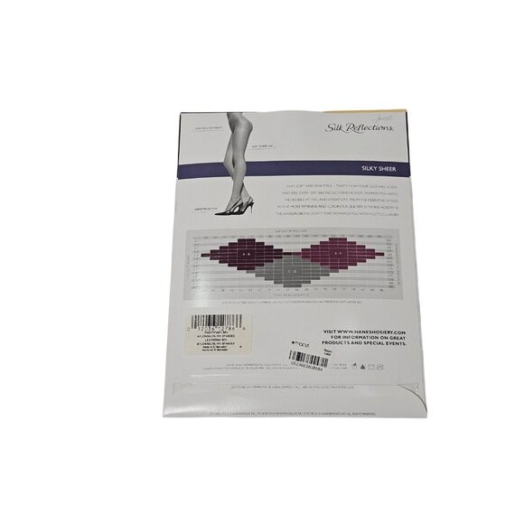 Hanes Silk Reflections Silky Sheer 718 Control Top Reinforced Toe Pantyhose EF - Picture 6 of 6